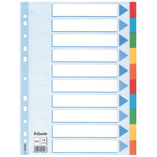 Esselte Multicoloured Card Divider Mehrfarben 1Stück(e) Trennblatt