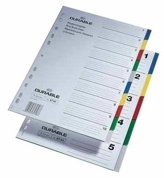 Durable Index A4 colored tabs 10 sheets
