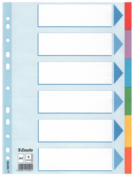 Esselte 100192 Blank tab index Cardboard Multicolour tab index