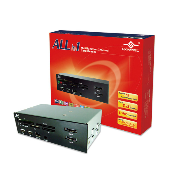 Vantec All-in-1 Multifunction Internal Card Reader USB 2.0 Black card reader