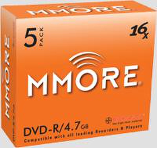 Mmore 16x DVD-R Jewelcase 5pack 4.7GB 5Stück(e)