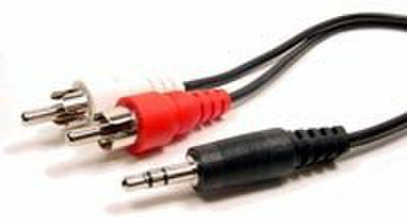 Cables Unlimited AUD120025 3.5mm 2xRCA Black cable interface/gender adapter