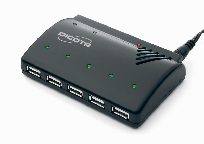 Dicota Bend 2.0 480Mbit/s Black interface hub