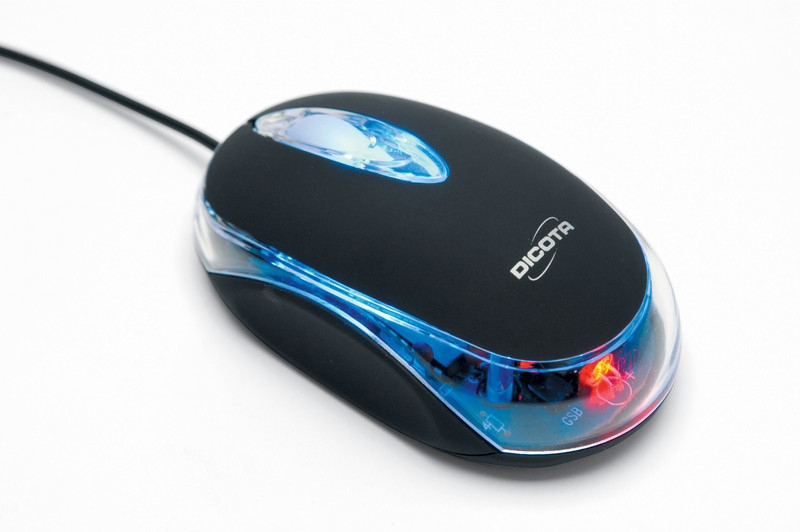 Dicota Chameleon USB Оптический 800dpi Черный компьютерная мышь