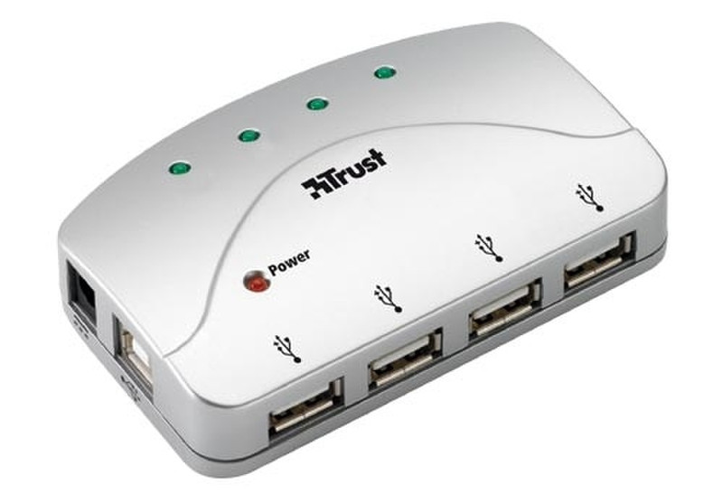 Trust 4 Port USB2 Powered Hub HU-5540 480Mbit/s Silber Schnittstellenhub