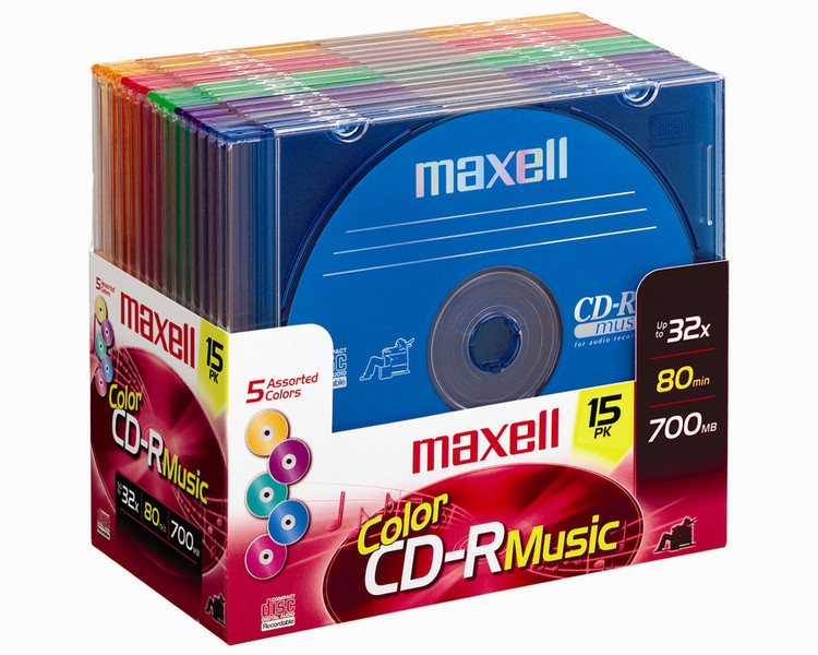 Maxell 625151 CD-R 700МБ 15шт чистые CD