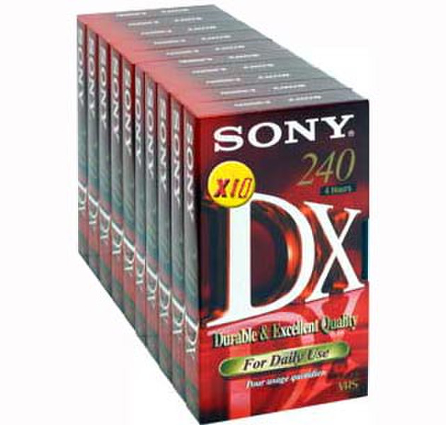 Sony 10-pack VHS DX Tape VHS чистая видеокассета