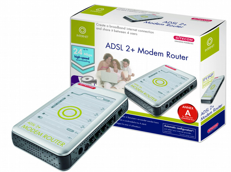 Sitecom Broadband ADSL 2+ Modem Router Annex A ADSL проводной маршрутизатор