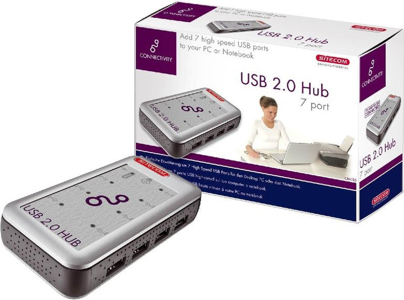 Sitecom USB 2.0 Hub 7 port 480Mbit/s Schnittstellenhub