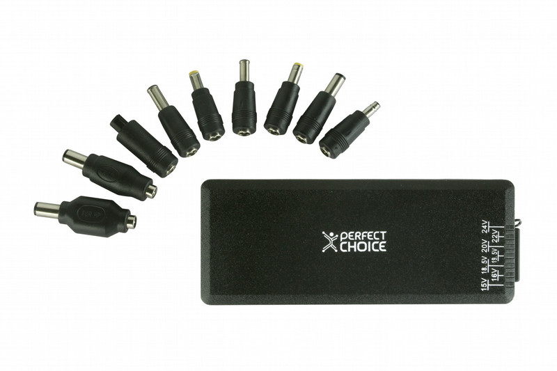 Perfect Choice Cargador Universal para Laptop Puntas Intercambiables 90W Black power adapter/inverter