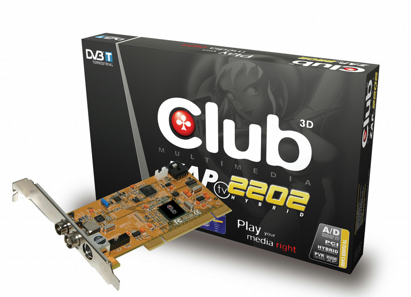 CLUB3D ZAP TV2202 DVB-T Eingebaut DVB-T PCI