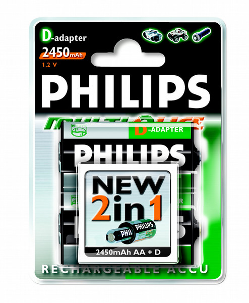 Philips Multilife rechargeable battery R20R245P2/10 Nickel-Metal Hydride (NiMH) 2450mAh 1.2V rechargeable battery