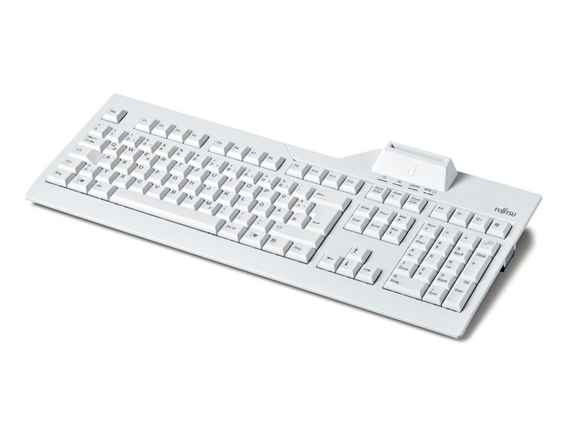 Fujitsu KB SCR USB Пан-нордический Белый клавиатура