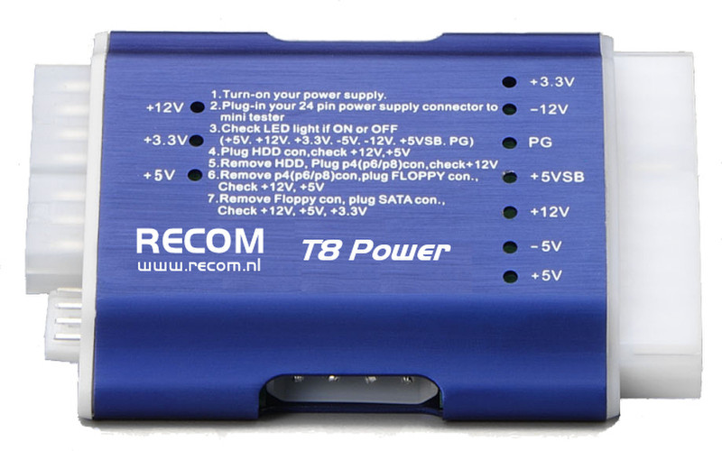 Recom T8 Power Tester Синий тестер аккумуляторных батарей