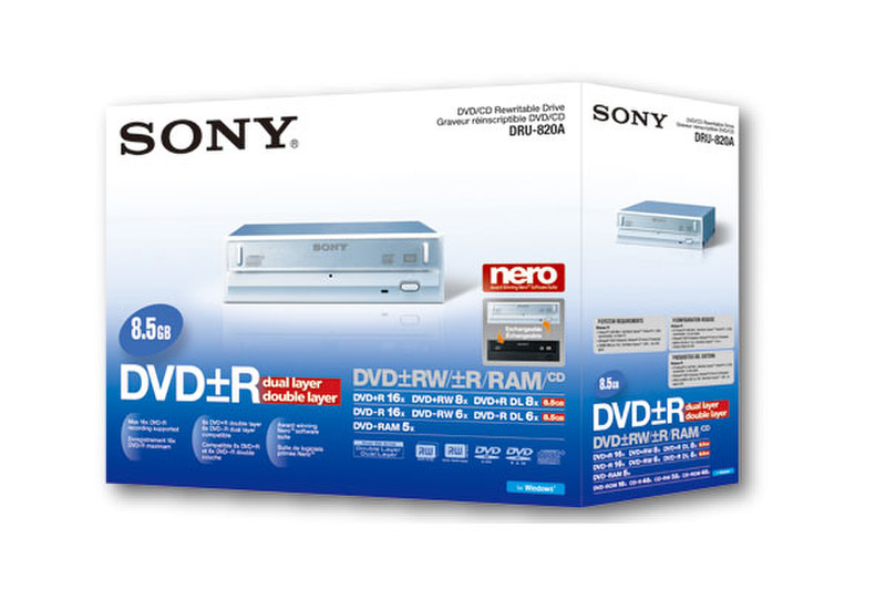 Sony Double layer DVD burner(INTERNAL) DRU-820A Внутренний оптический привод