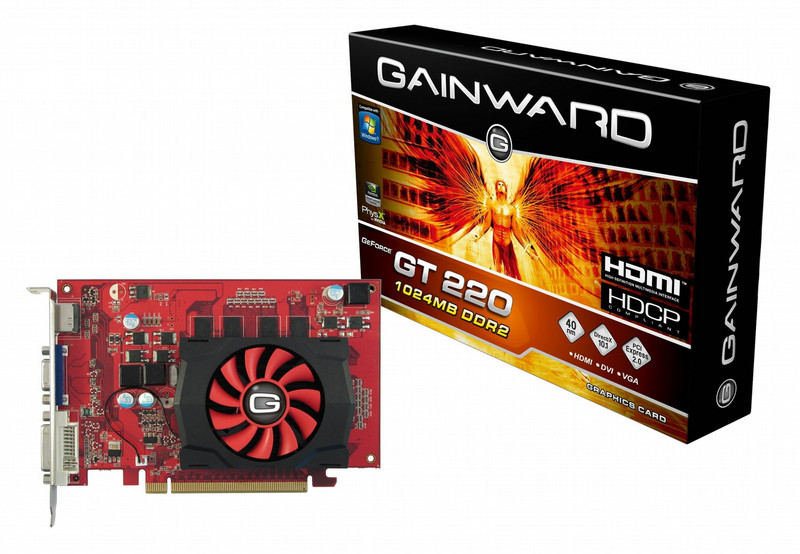 Gainward GeForce GT220 1024MB DDR2 GeForce GT 220 1ГБ GDDR2