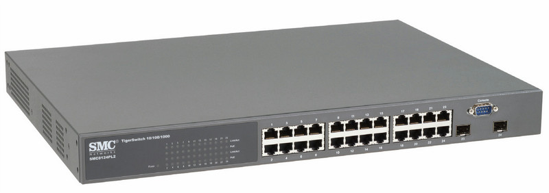 SMC SMC8124PL2 UK Managed Power over Ethernet (PoE) network switch