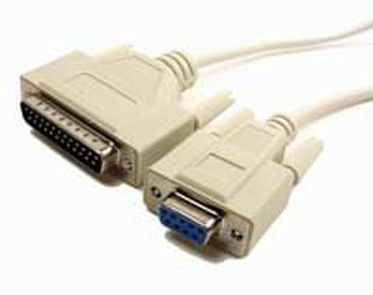 Cables Unlimited DB25 M - DB9 F XT Serial Printer Cable 1.8м Серый кабель для принтера