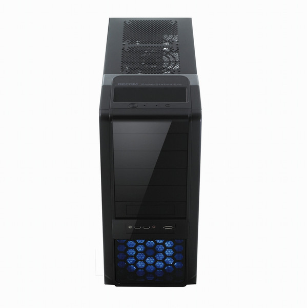 Recom PowerStation EVO Black Midi-Tower Black computer case
