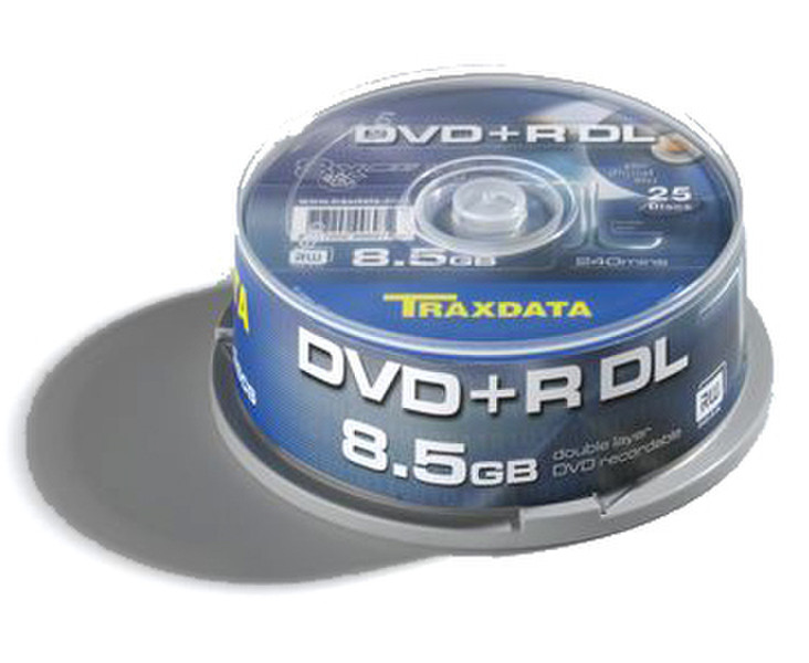 Traxdata 9067A3ITRA020 8.5GB DVD+R 25Stück(e) DVD-Rohling