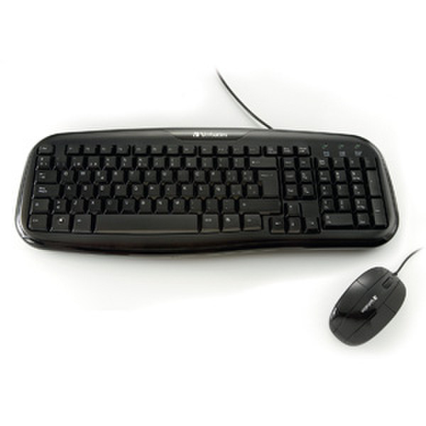 Verbatim Bravo Keyboard + Mouse USB QWERTY Schwarz Tastatur