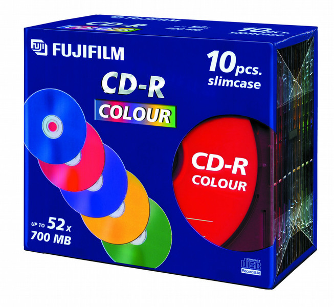 Fujifilm CD-R 700mb 52X Slimcase 10-Pack Color 700MB 10Stück(e)