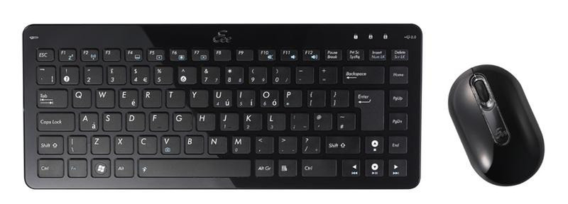 ASUS Eee Keyboard + Mouse Set RF Wireless QWERTY Schwarz Tastatur