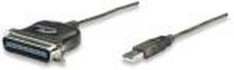 Manhattan 317474 USB A Centronics 36 Black cable interface/gender adapter