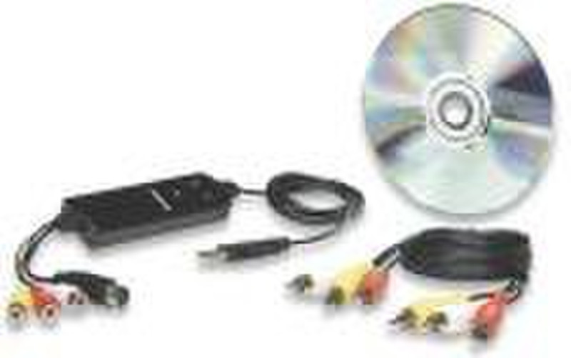 IC Intracom MANHATTAN Audio/Video Grabber USB 2.0 S-video, 3 x RCA Черный кабельный разъем/переходник