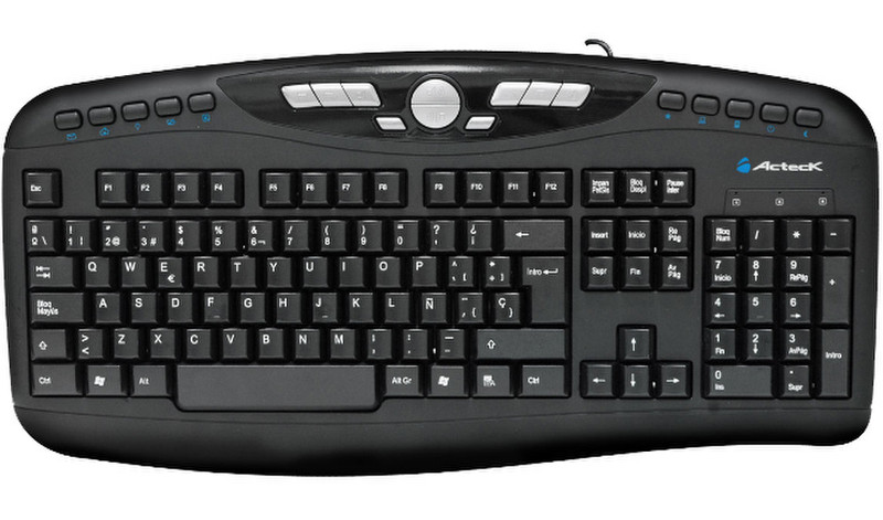 Acteck TECLADO AT-4860 MULTIMEDIA USB QWERTY Черный клавиатура