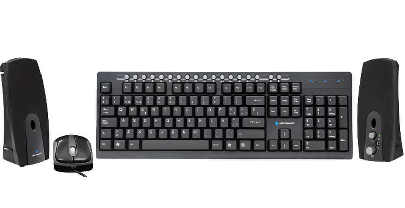 Acteck AK3-3000 USB+PS/2 QWERTY Schwarz Tastatur