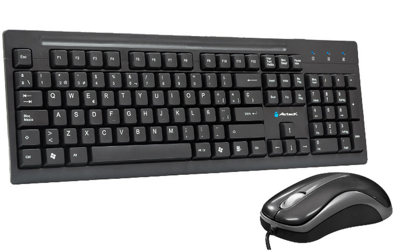 Acteck AK2-2700 USB+PS/2 QWERTY Black keyboard