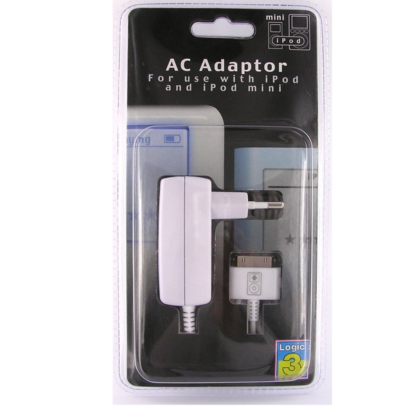 Logic3 AC Adapter for iPods White power adapter/inverter