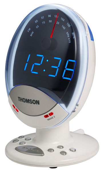 Thomson RR300 Clock radio Uhr Analog Blau, Weiß Radio