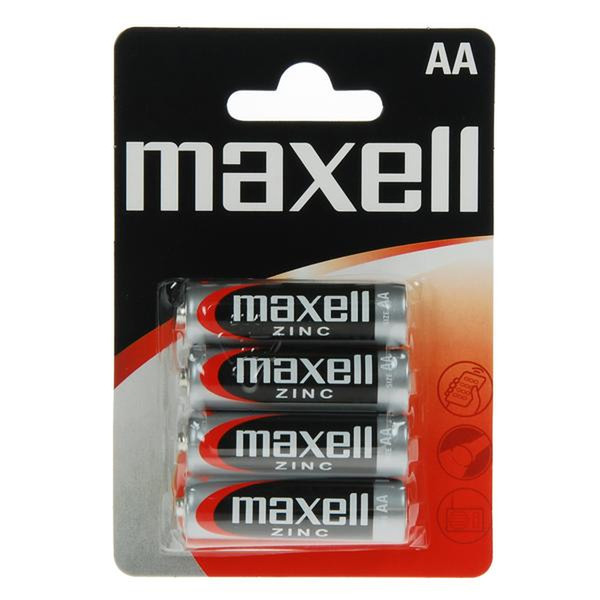 Maxell 4 x AA Угольно-цинковой 1.5В батарейки
