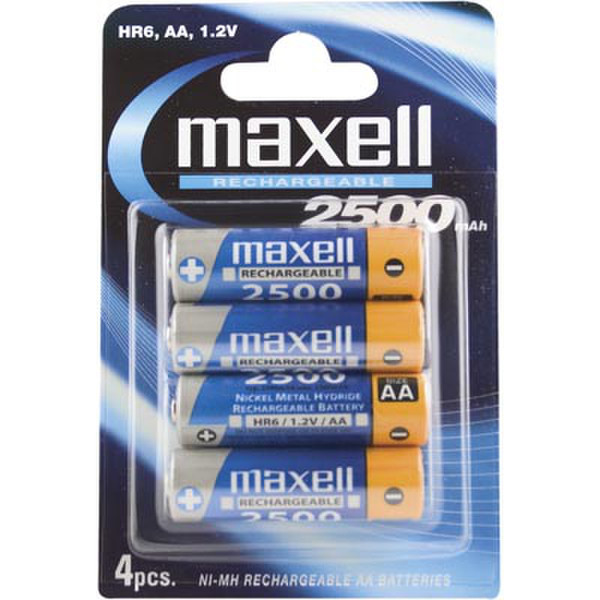 Maxell AA Никель-металл-гидридный (NiMH) 2500мА·ч 1.2В аккумуляторная батарея