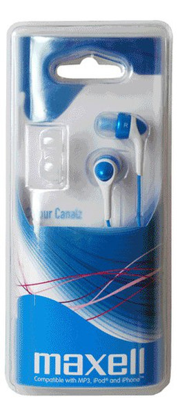 Maxell Colour Canalz Headphones Blue Стереофонический Проводная Синий гарнитура мобильного устройства