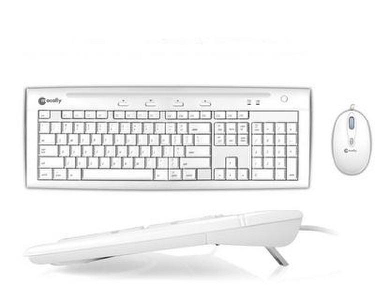 Macally IKEY5U2COMBO USB QWERTY White keyboard
