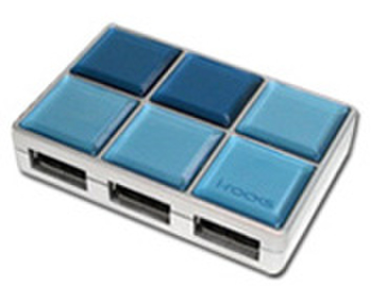 i-rocks IR-4370 Ice Cube 480Мбит/с Синий хаб-разветвитель