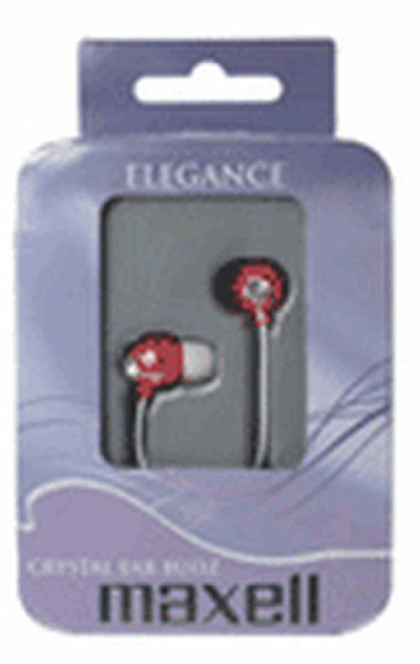 Maxell Elegance Crystal Ear Budz Rose Стереофонический Проводная Красный гарнитура мобильного устройства
