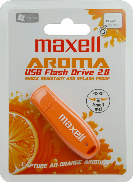 Maxell USB Aroma 4GB 4ГБ USB 2.0 Тип -A Оранжевый USB флеш накопитель