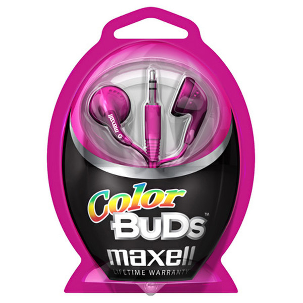 Maxell Colour Budz Headphones Pink Binaural Wired Pink mobile headset