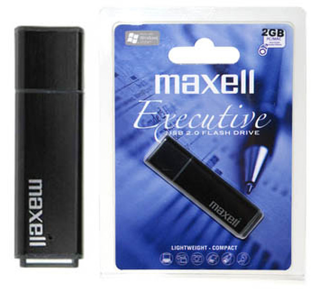 Maxell USB Executive 2GB 2ГБ USB 2.0 Тип -A Черный USB флеш накопитель