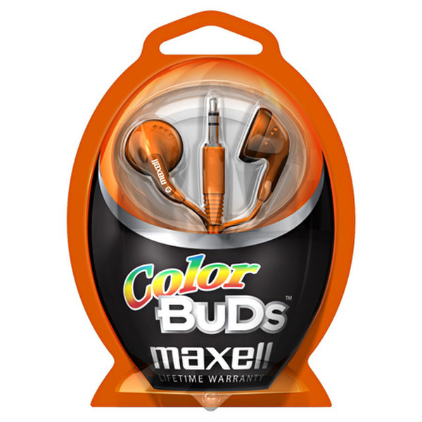 Maxell Colour Budz Headphones Orange Стереофонический Проводная Синий, Пурпурный гарнитура мобильного устройства