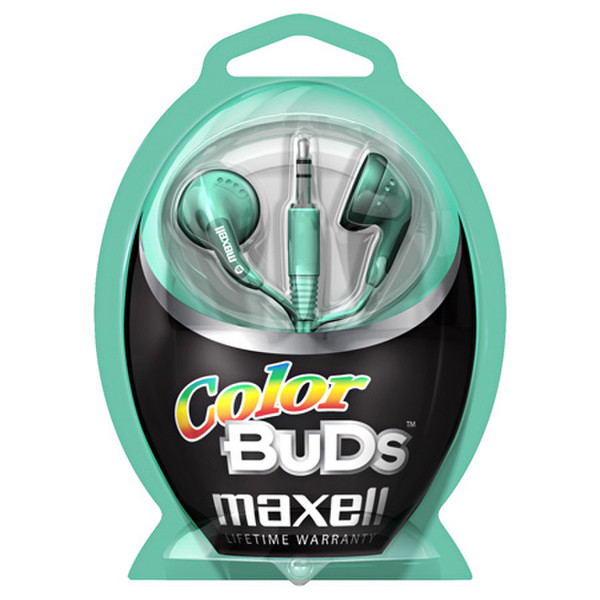 Maxell Colour Budz Headphones Green Binaural Wired Blue,Purple mobile headset