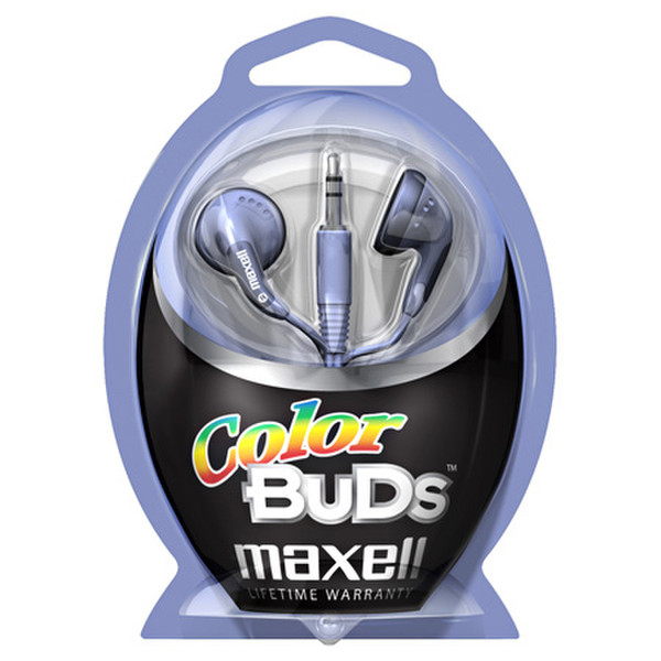 Maxell Colour Budz Headphones Purple Стереофонический Проводная Синий, Пурпурный гарнитура мобильного устройства