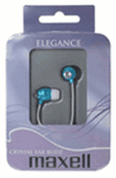 Maxell Elegance Crystal Ear Budz Blue Стереофонический Проводная Синий гарнитура мобильного устройства