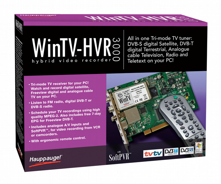 Hauppauge WinTV-HVR-3000 Eingebaut Analog,DVB-T,DVB-S PCI