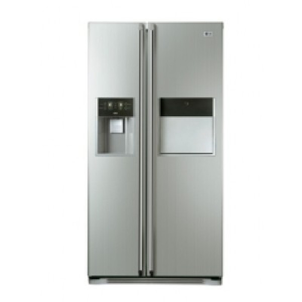 LG GR-P207FTQA freestanding Silver side-by-side refrigerator