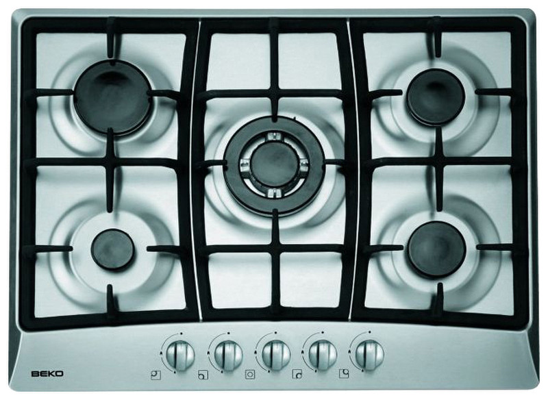 Beko HIG 75221 SX Встроенный Gas hob Нержавеющая сталь плита